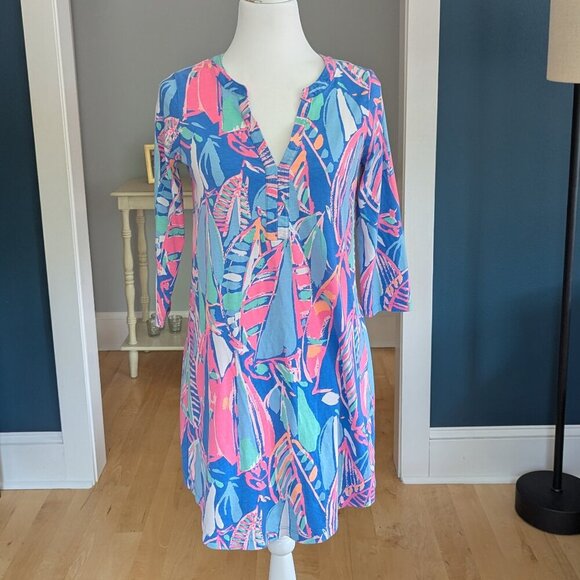 Lilly Pulitzer Ali Out To Sea Tunic T-Shirt Dress Size Small Nautical Theme - Picture 1 of 11